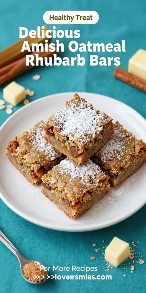 Delicious Amish Oatmeal Rhubarb Bars