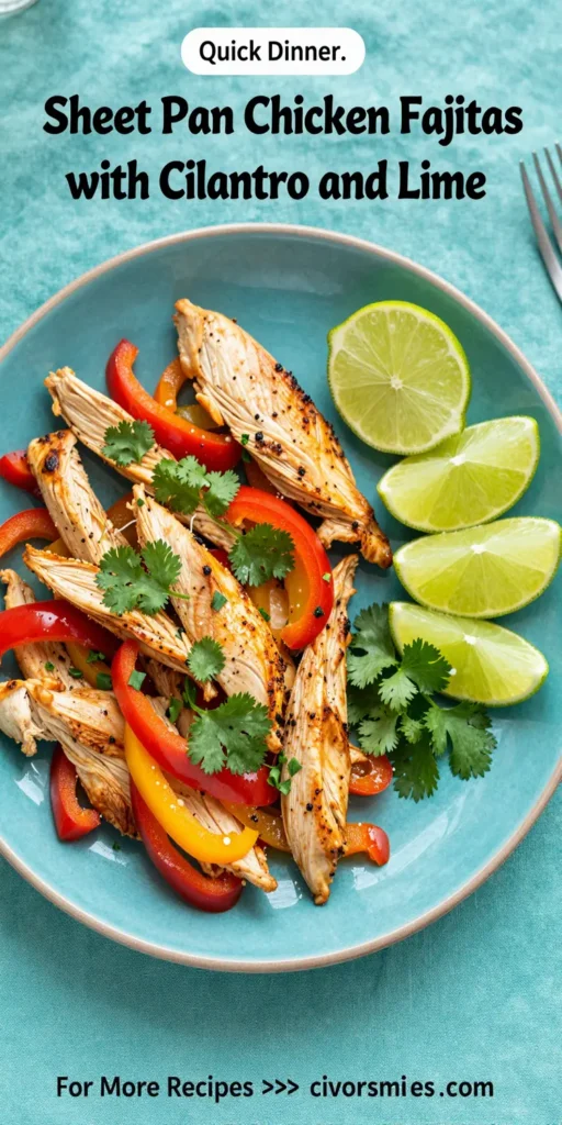 Sheet Pan Chicken Fajitas with Cilantro and Lime