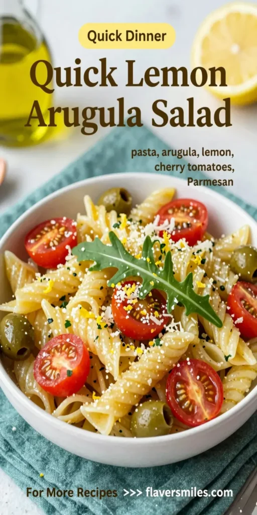 Quick Lemon Arugula Pasta Salad