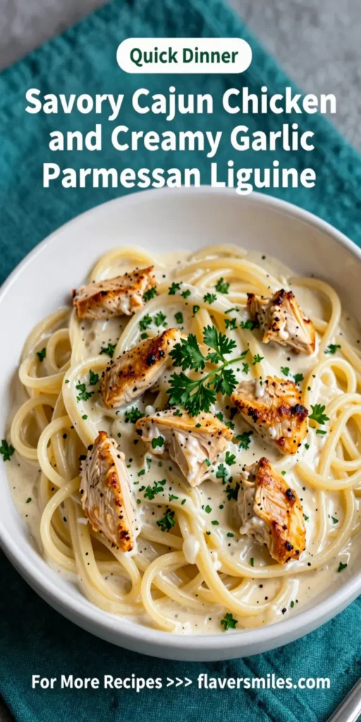 Savory Cajun Chicken and Creamy Garlic Parmesan Linguine