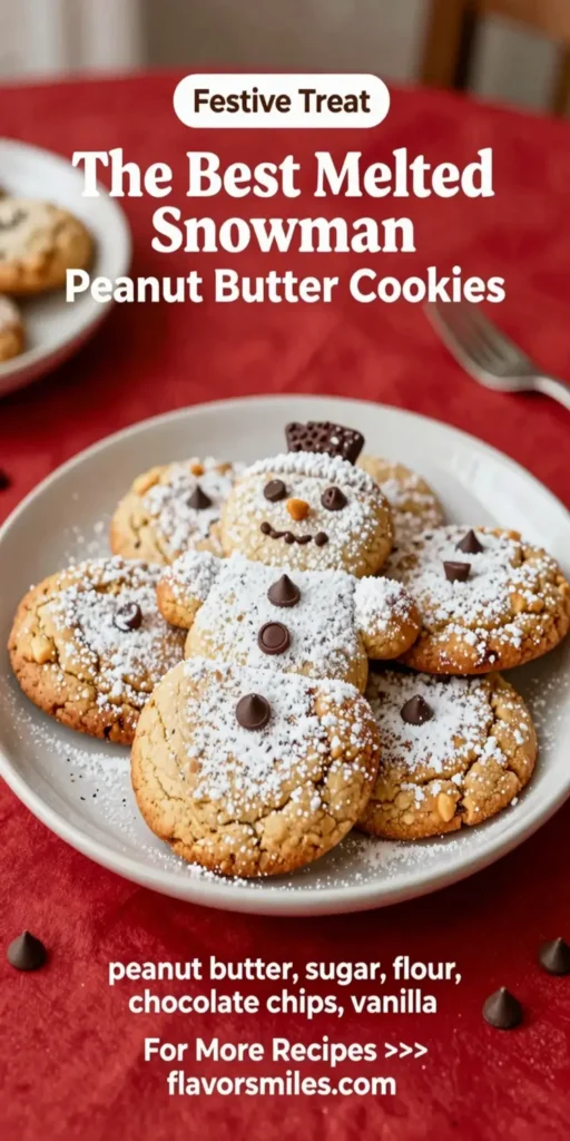 The Best Melted Snowman Peanut Butter Cookies