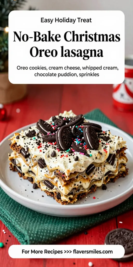 No-Bake Christmas Oreo Lasagna