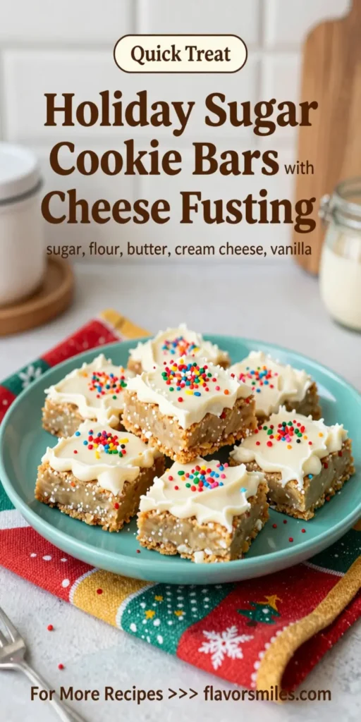 Holiday Sugar Cookie Bars with Cream Cheese Frosting