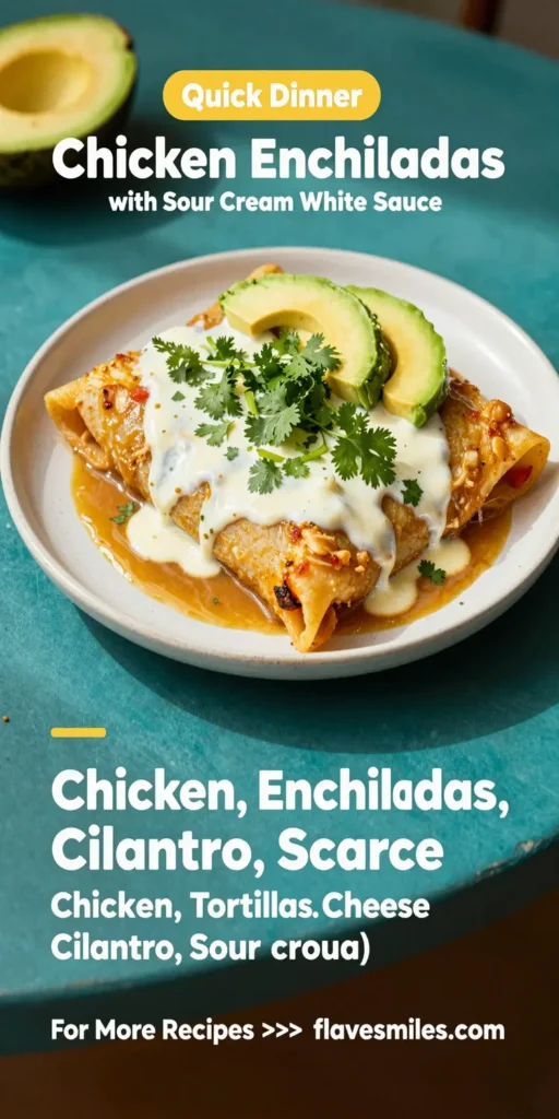 Chicken Enchiladas with Sour Cream White Sauce