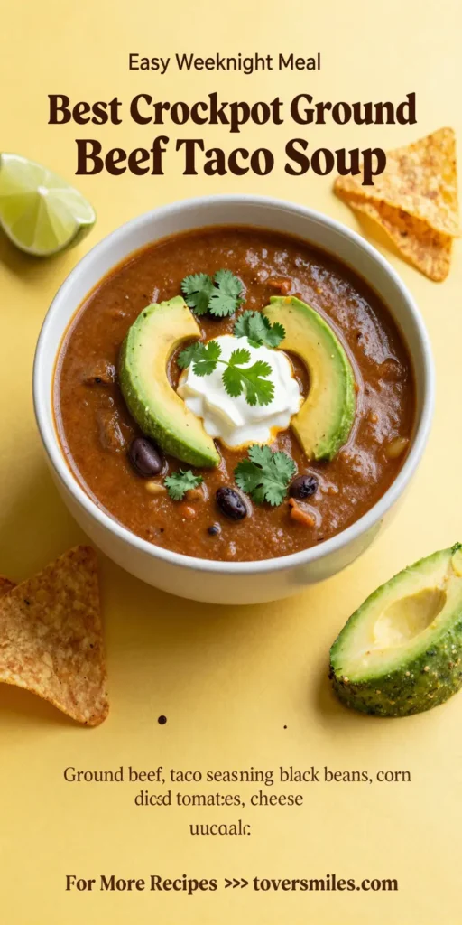 Best Crockpot Ground Beef Taco Soup