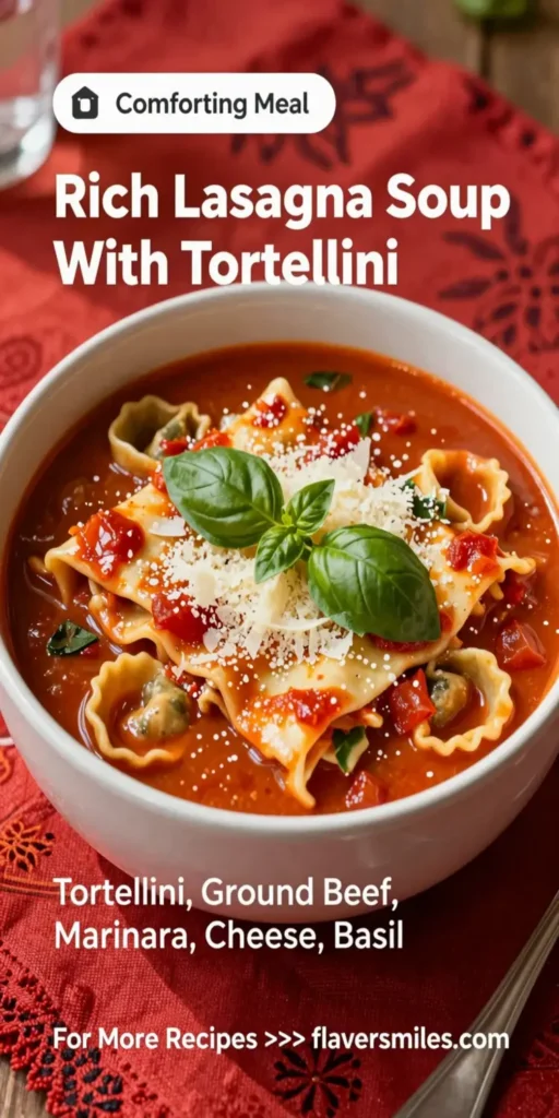 Rich Lasagna Soup With Tortellini