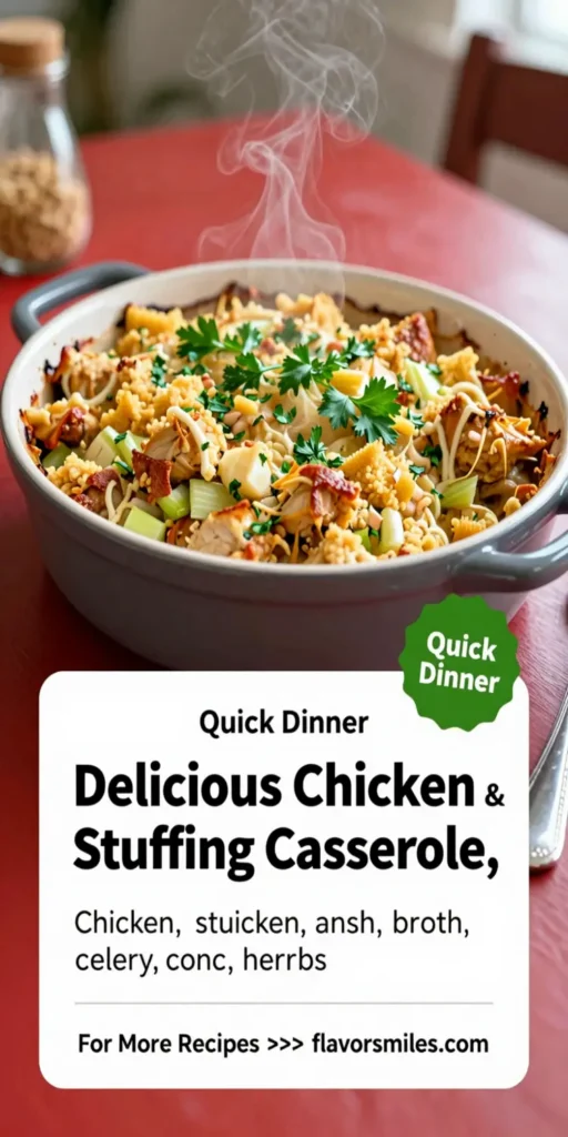 Delicious Chicken And Stuffing Casserole