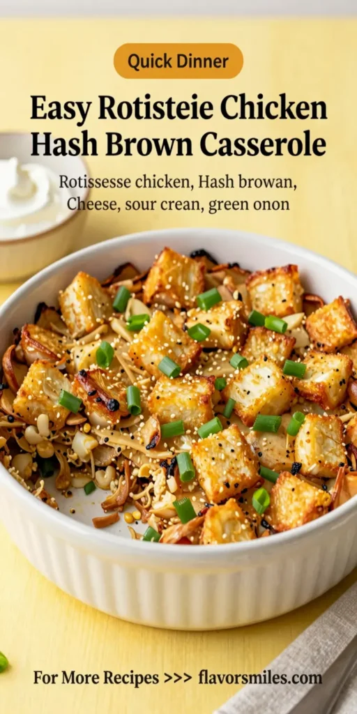 Easy Rotisserie Chicken Hash Brown Casserole