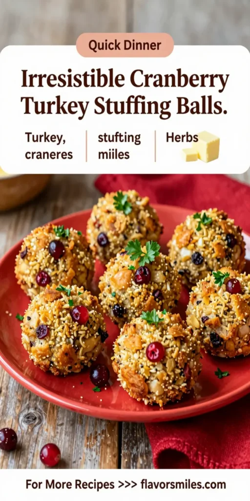 Irresistible Cranberry Turkey Stuffing Balls