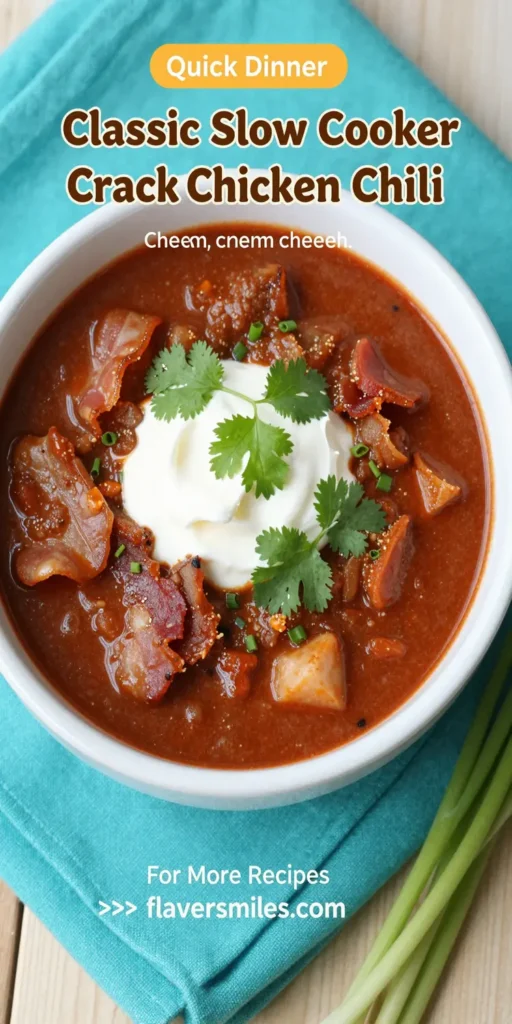 Classic Slow Cooker Crack Chicken Chili