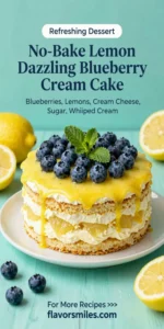 No-Bake Lemon dazzling Blueberry cream Cake