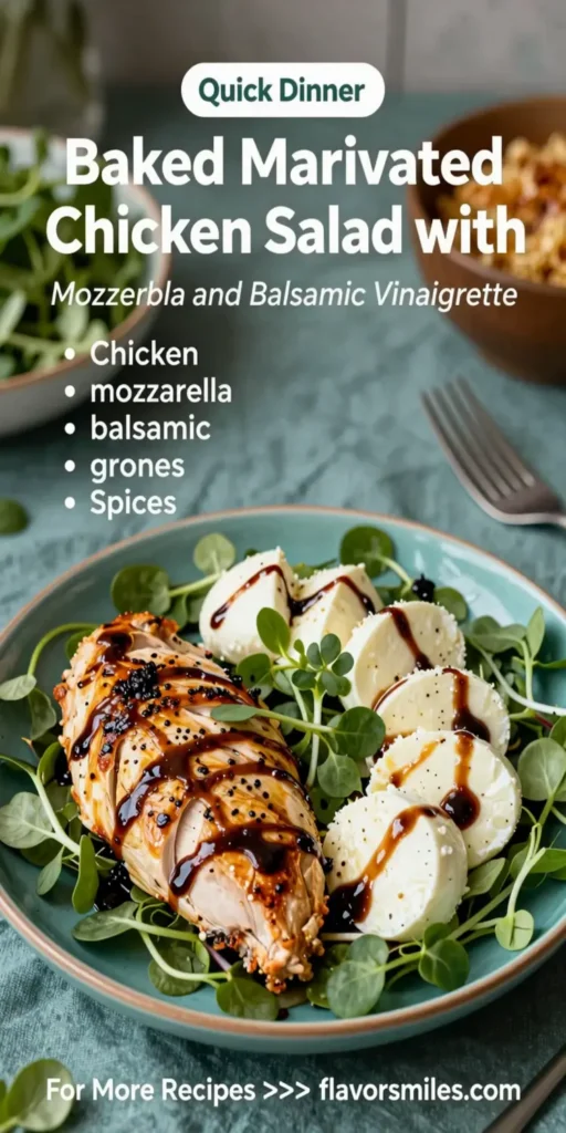 Baked Marinated Chicken Salad with Mozzarella and Balsamic Vinaigrette