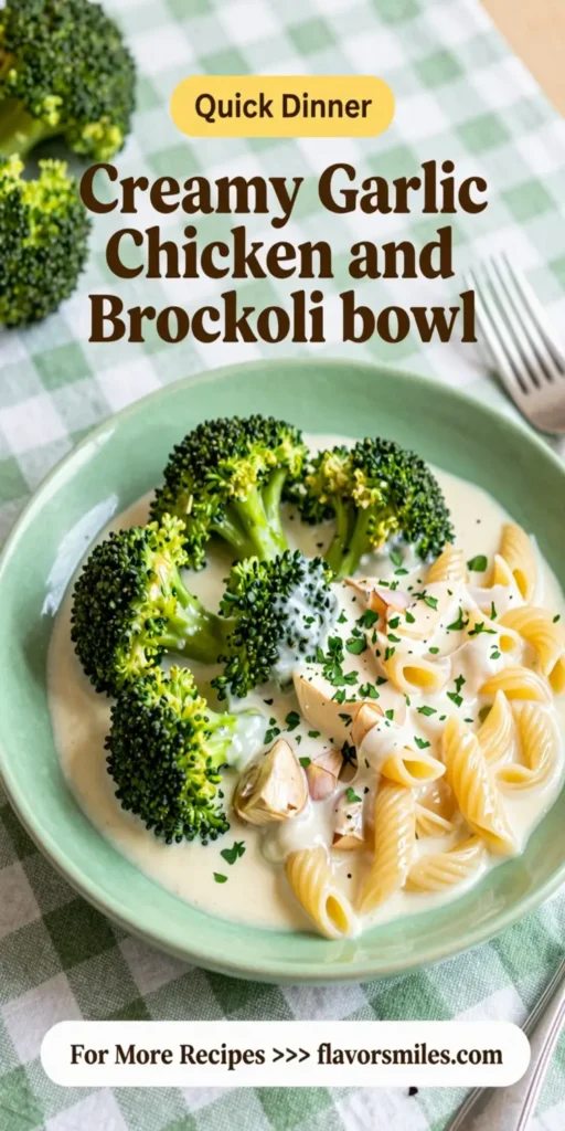 Creamy Garlic Chicken and Broccoli Bowls