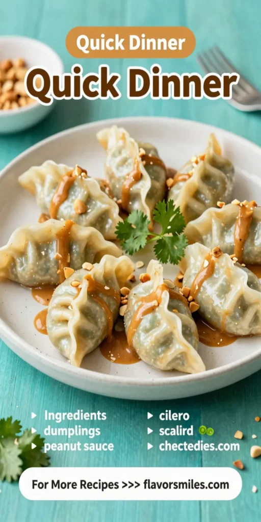Oven-Baked Dumplings with Peanut Sauce