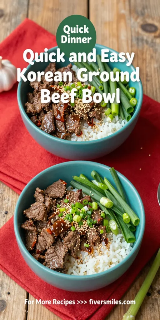 Quick and Easy Korean Ground Beef Bowl