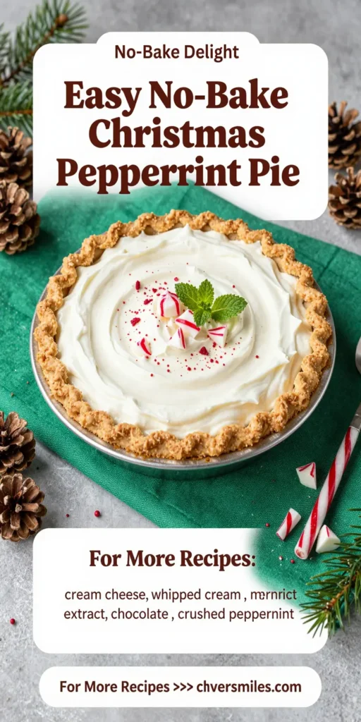 Easy No-Bake Christmas Peppermint Pie