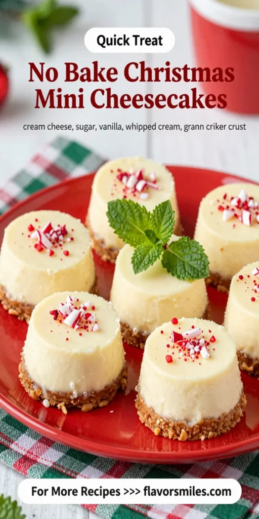 No Bake Christmas Mini Cheesecakes