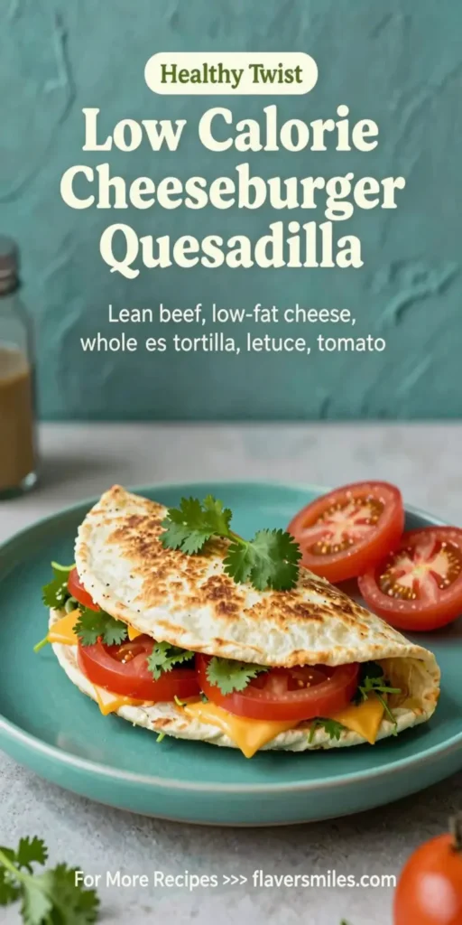 Low Calorie Cheeseburger Quesadilla