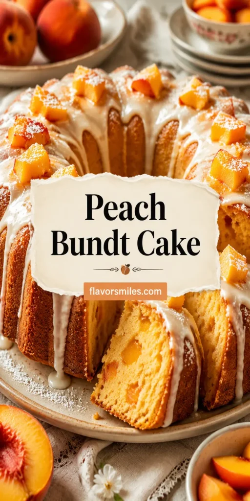 Peach Bundt Cake with Sweet Vanilla Icing