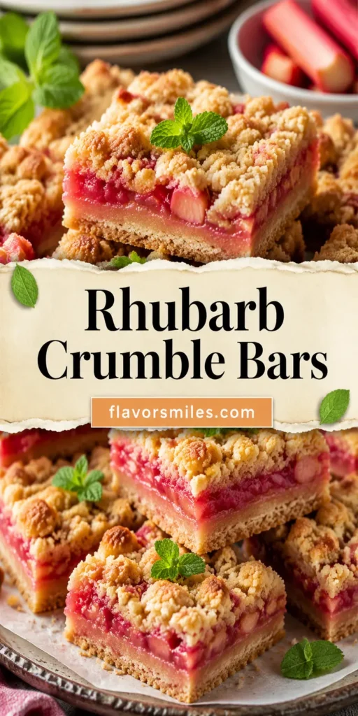 Easy Rhubarb Crumble Bars for Potluck Parties