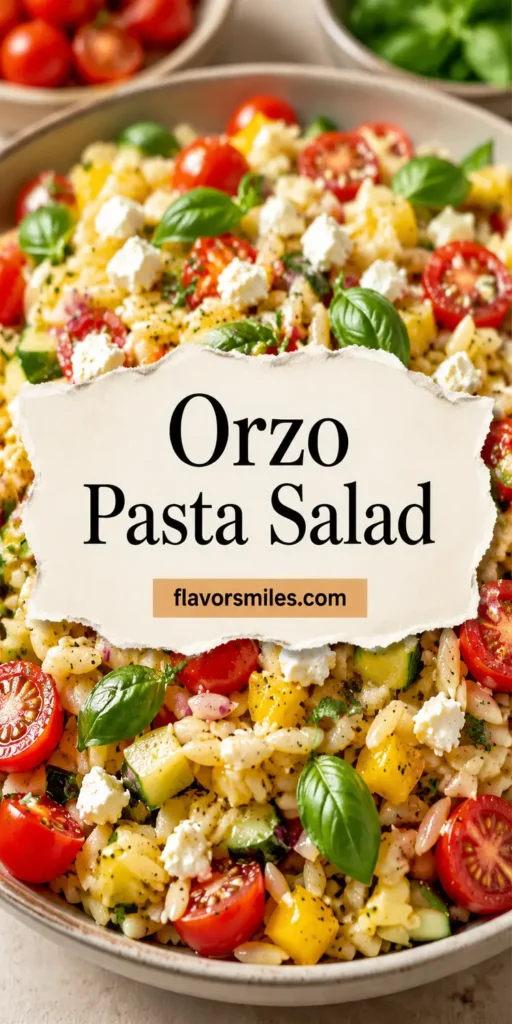 Orzo Pasta Salad for 4th of July Cookout