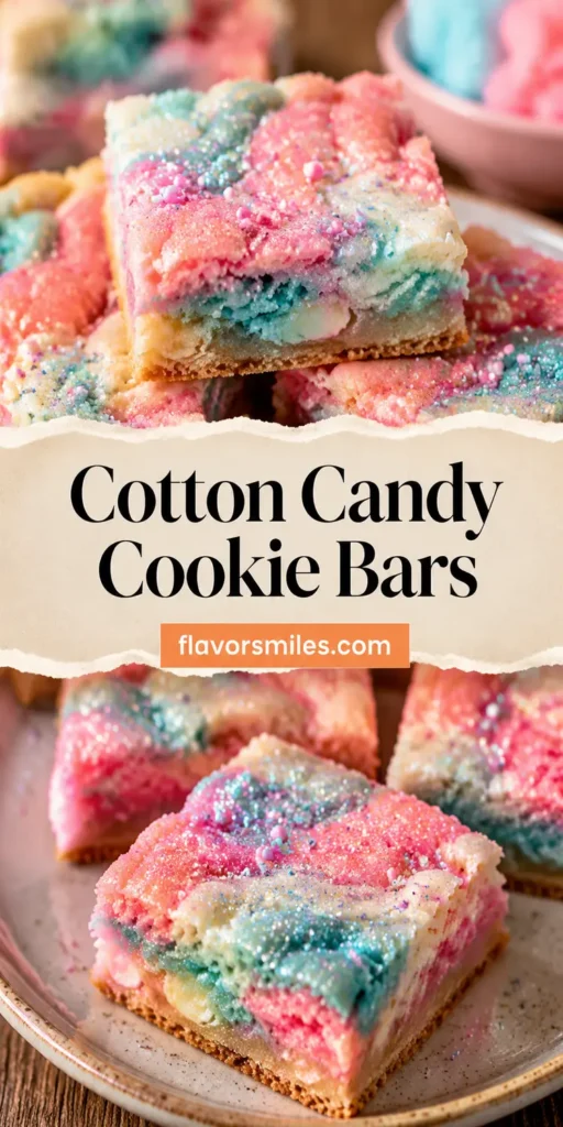 Cotton Candy Cookie Bars for Summer Parties