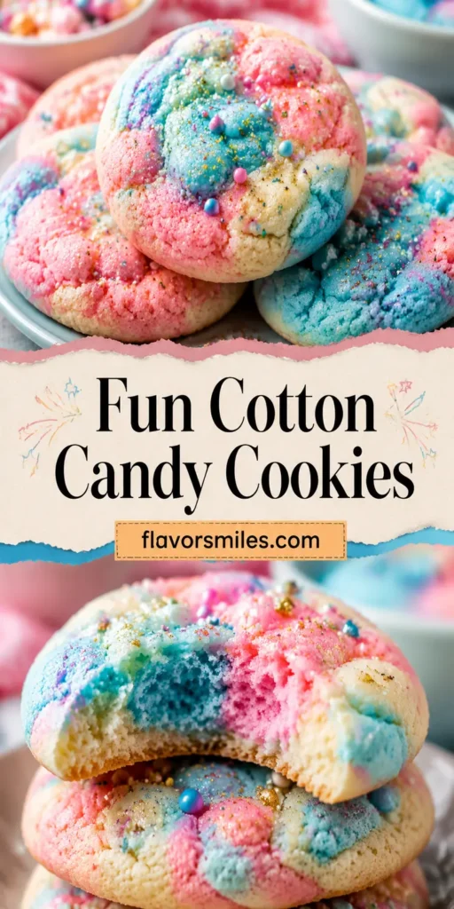 Fun Cotton Candy Cookies for Summer Bake Sale