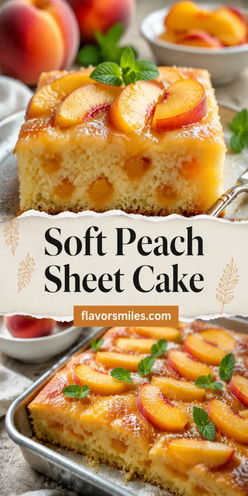 Soft Peach Sheet Cake for Summer Dessert