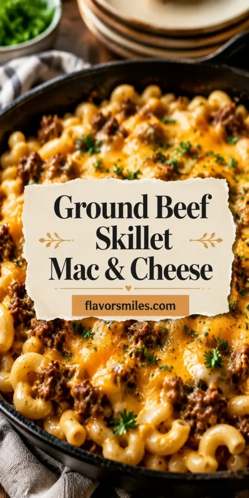 Ground Beef Dinner Skillet with Mac and Cheese