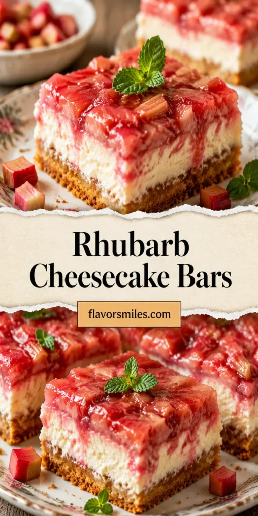 Rhubarb Cheesecake Bars for Spring Baking