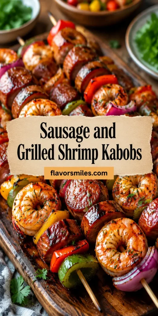 Sausage and Grilled Shrimp Kabobs for Summer BBQ