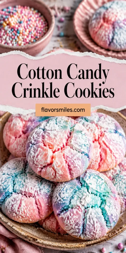 Cotton Candy Crinkle Cookies for Kids Dessert