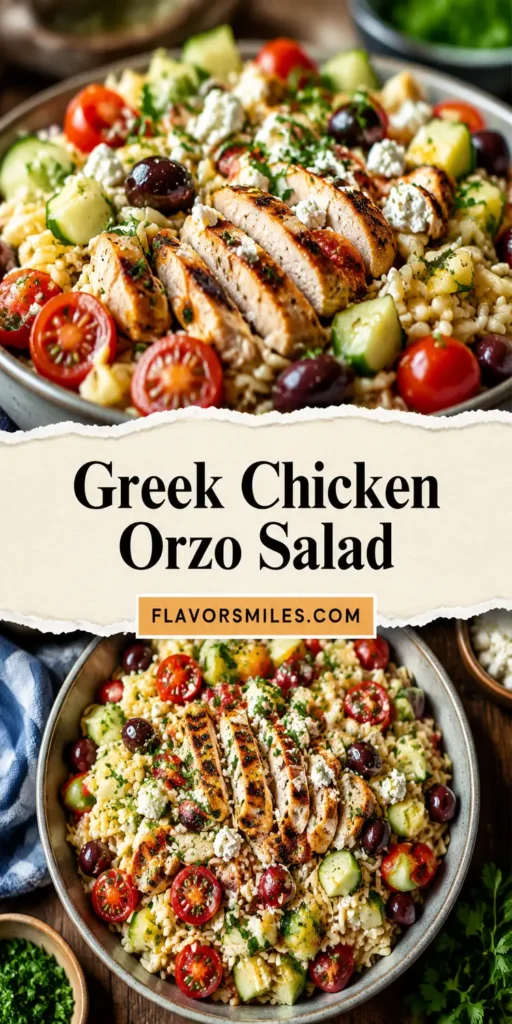 Greek Chicken Orzo Salad for Easy Lunch