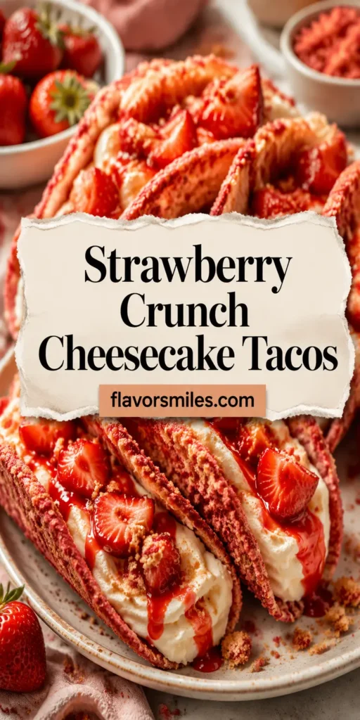 Strawberry Crunch Cheesecake Tacos for Fun Dessert