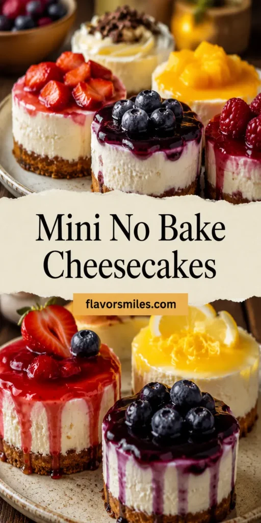 Mini No Bake Cheesecakes for Party Trays