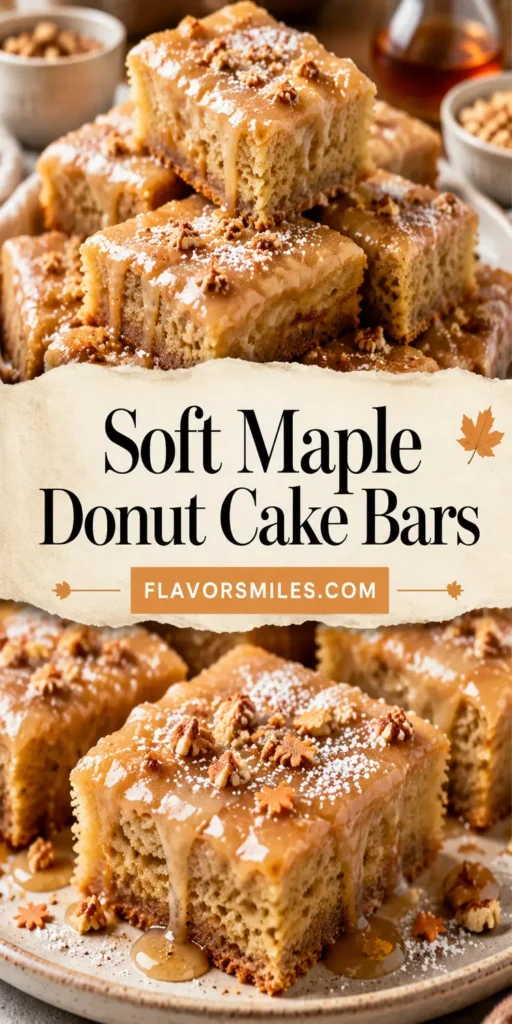 Soft Maple Donut Cake Bars for Coffee Time