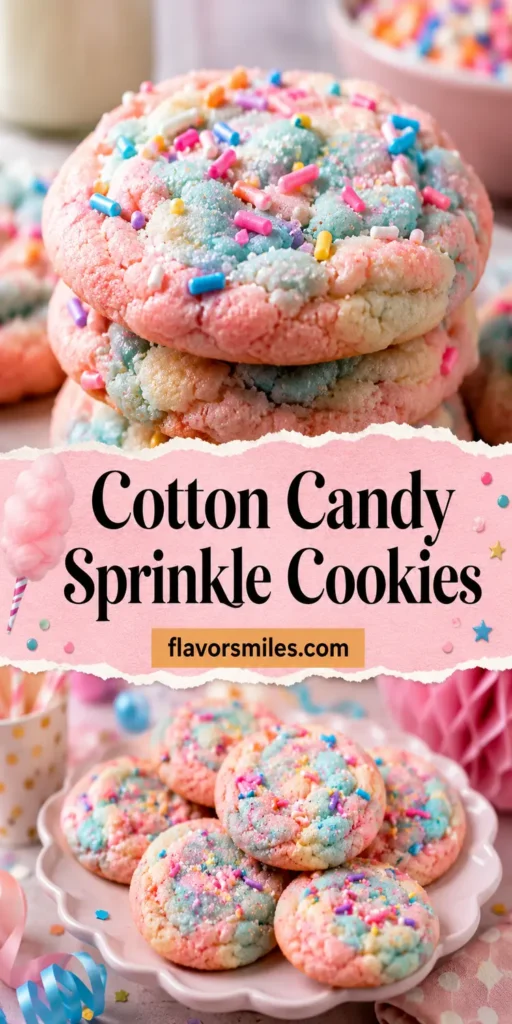 Cotton Candy Sprinkle Cookies for Birthday Dessert