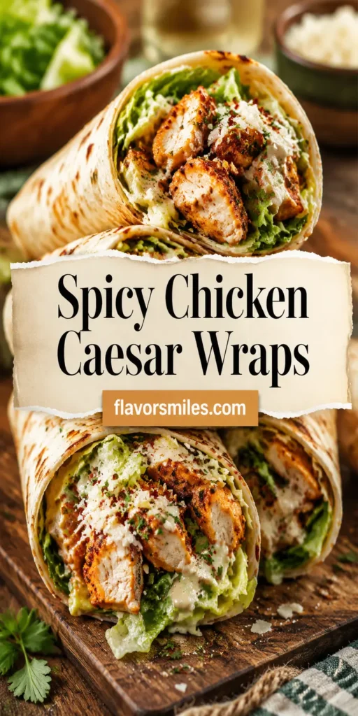 Spicy Chicken Caesar Wraps for Summer Lunch
