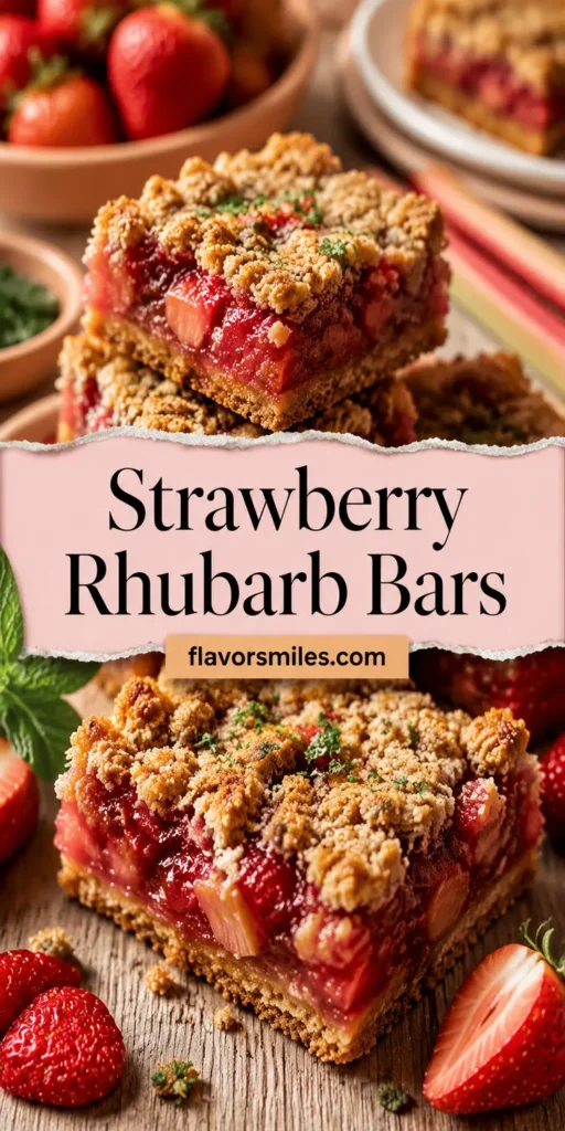 Strawberry Rhubarb Picnic Bars for Summer