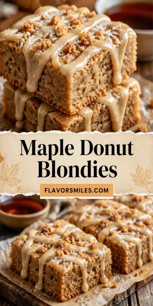 Maple Donut Blondies with Creamy Icing