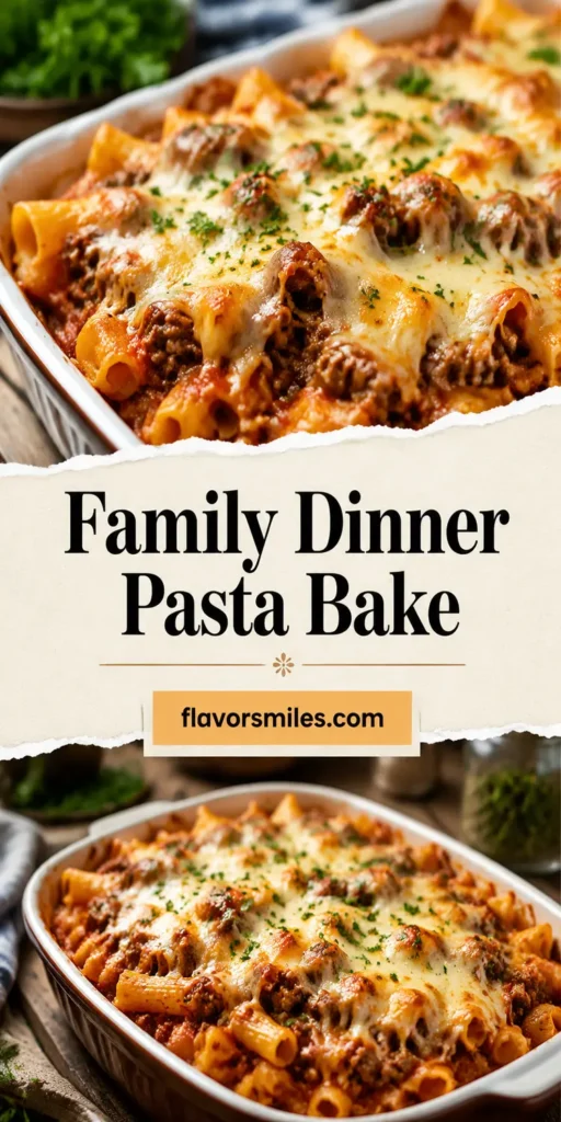 Family Dinner Pasta Bake with Ground Beef