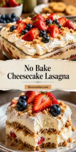 No Bake Cheesecake Lasagna with Whipped Cream