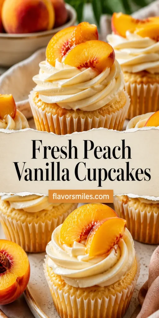 Fresh Peach Vanilla Cupcakes for Summer