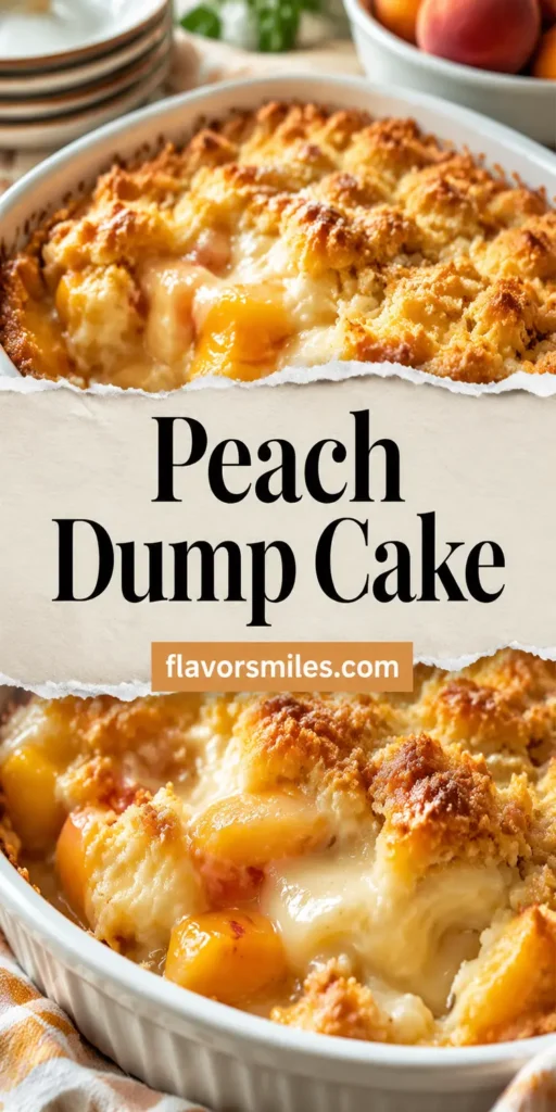 Peach Dump Cake with Vanilla Pudding