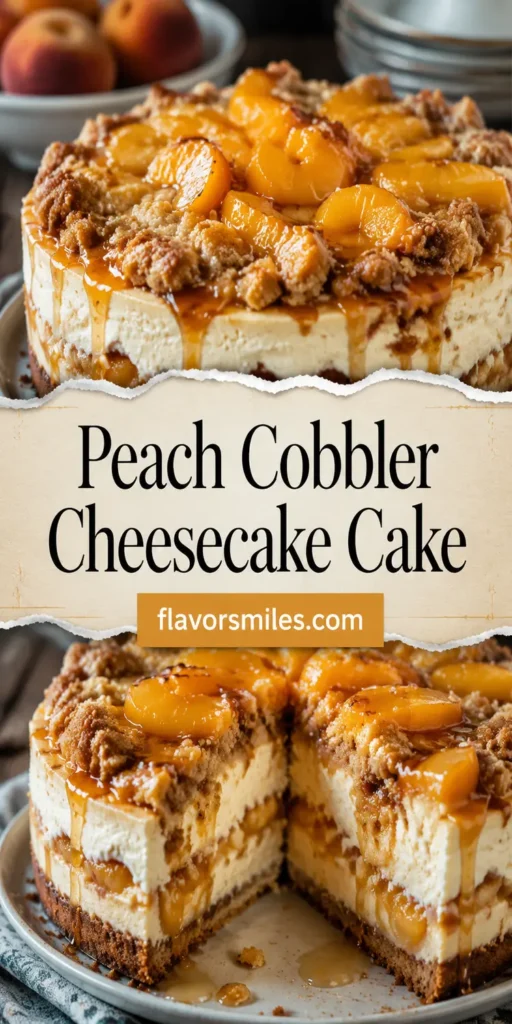 Peach Cobbler Cheesecake Cake for Potluck
