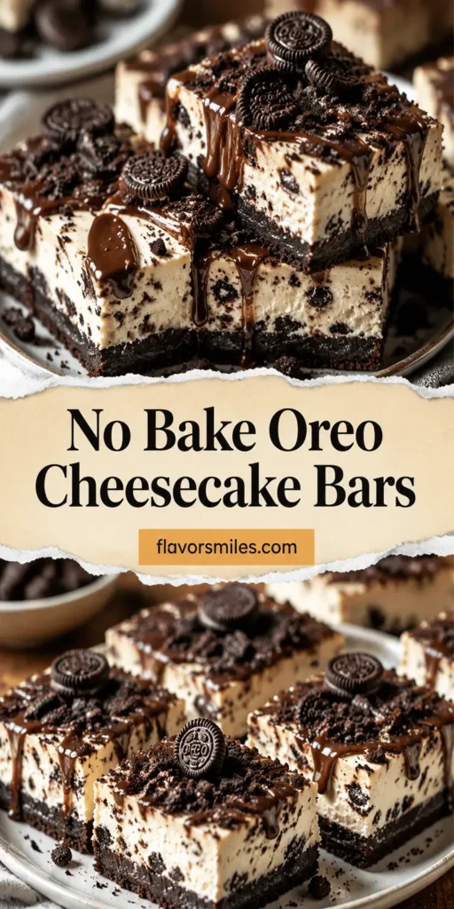 No Bake Oreo Cheesecake Bars for Kids Parties