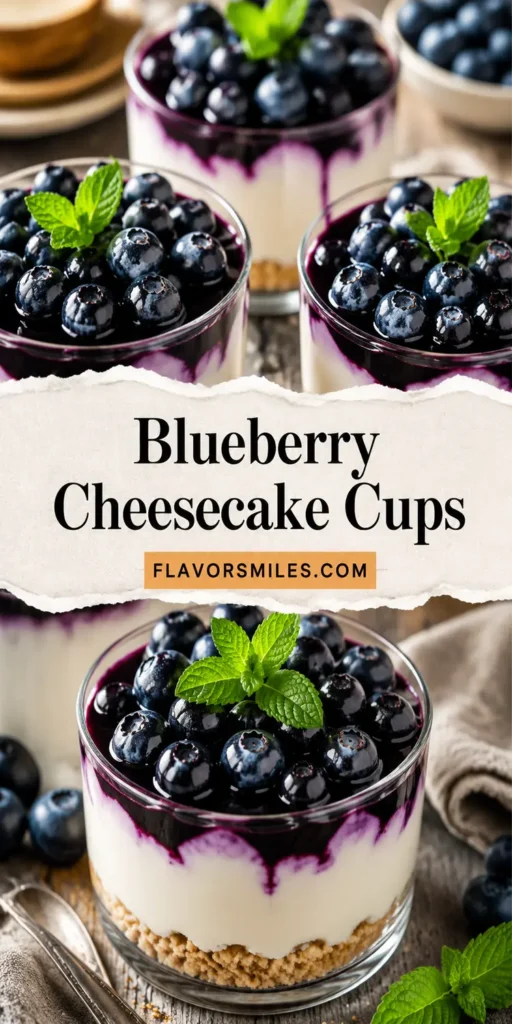 No Bake Blueberry Cheesecake Cups for BBQ Dessert