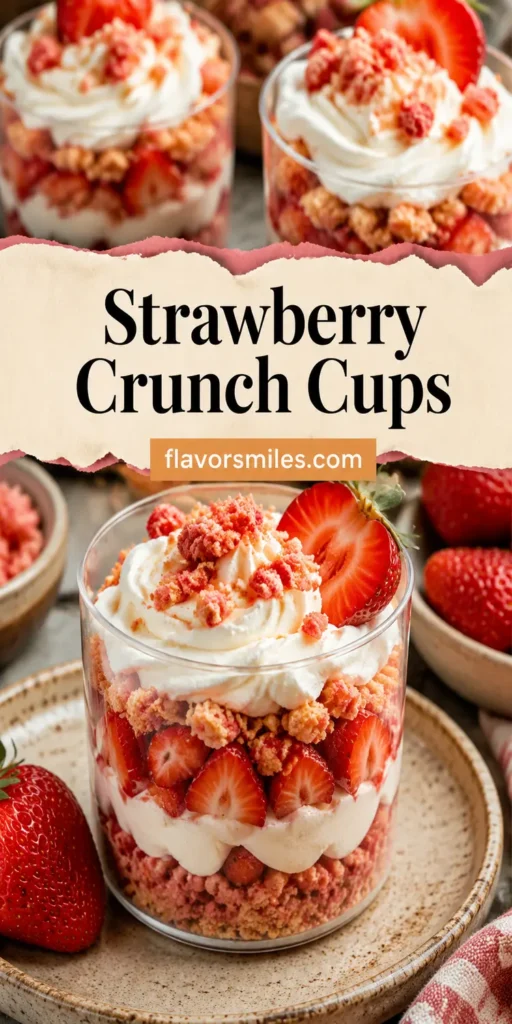 Easy Strawberry Crunch Dessert Cups for Kids