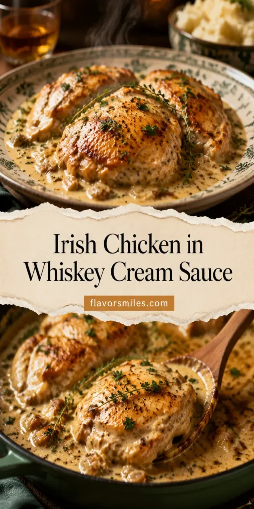 Irish Chicken in Whiskey Cream Sauce for Cozy Dinner