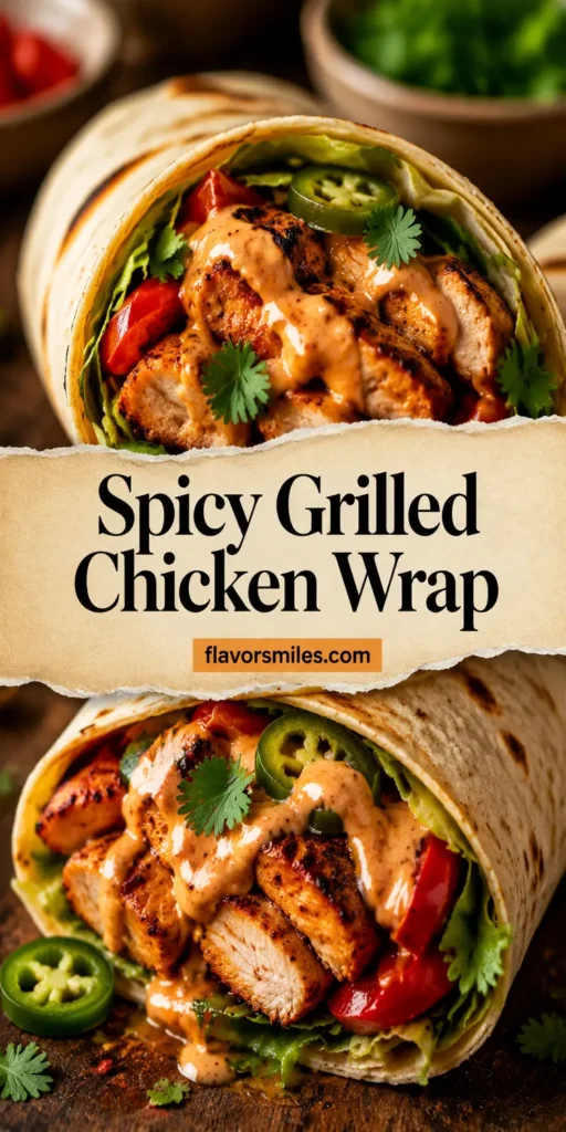 Spicy Grilled Chicken Wrap with Chipotle Sauce
